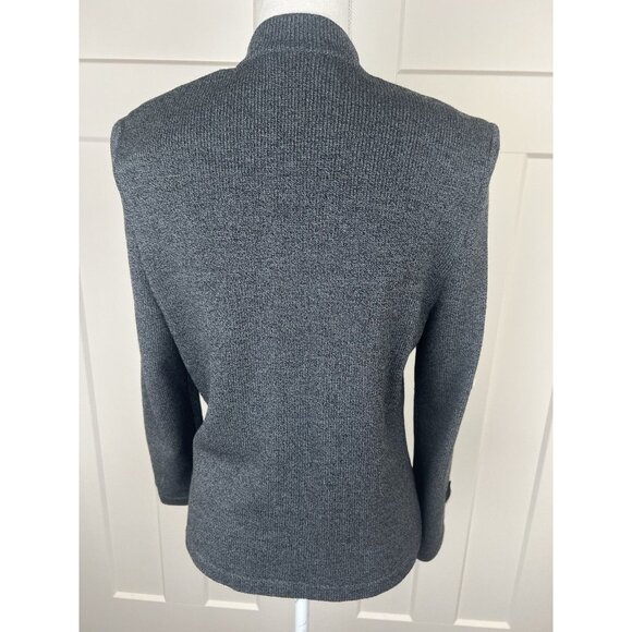 J.S.S. Gray Santana Knit Sweater With Crocheted Appliqué Women's Size S Classic - Picture 4 of 7